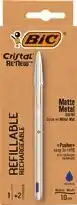 Stylo-bille cristal rechargeable + recharges