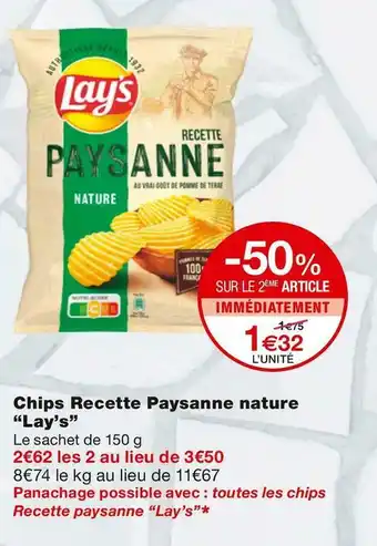 Monoprix Chips Recette Paysanne nature offre