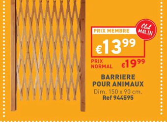 Trafic Barriere pour animaux offre