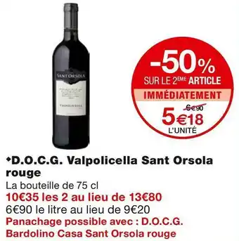 Monoprix D.O.C.G. Valpolicella Sant Orsola rouge offre