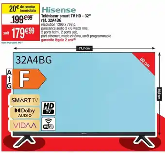 Cora x Carrefour Téléviseur hisense offre