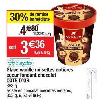 Cora x Carrefour Glace à la vanille côte d'or offre