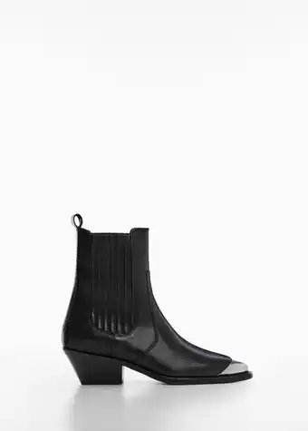 Bottines cuir, bout métallique