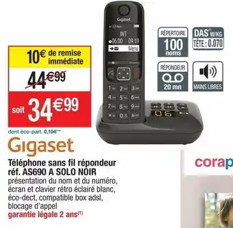 Cora x Carrefour Téléphone sans fil gigaset offre