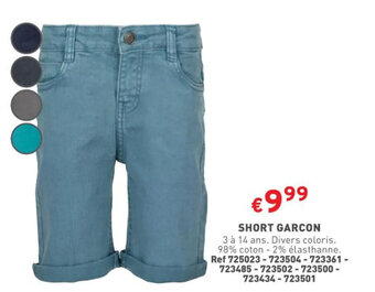 Trafic Short garcon offre