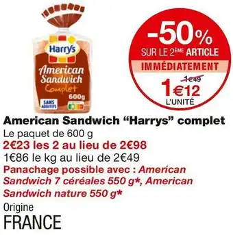 Monoprix American Sandwich complet offre