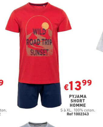 Trafic Pyjama short homme offre