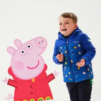 Peppa pig veste de randonnée isolée garnie de duvet pour garçons - bleu