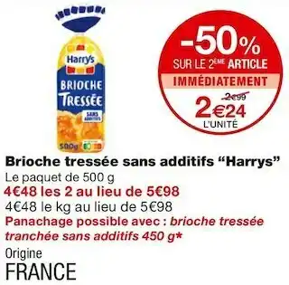 Monoprix Brioche tressée sans additifs offre