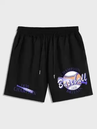 Shorts homme cordon avec nœud casual lettres graphique