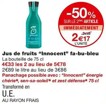 Monoprix Jus de fruits fa-bu-bleu offre