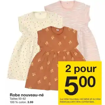 Zeeman Robe nouveau-né Tailles 50-62 offre
