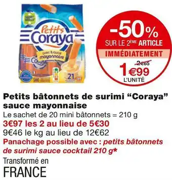 Monoprix Petits bâtonnets de surimi sauce mayonnaise offre