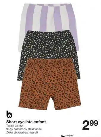 Zeeman Short cycliste enfant offre