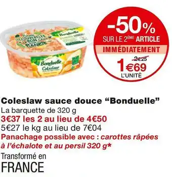 Monoprix Coleslaw sauce douce offre