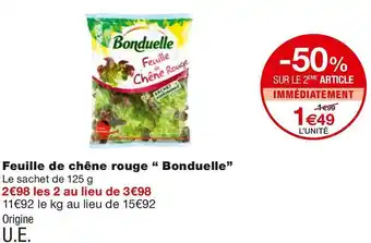 Monoprix Feuille de chêne rouge offre