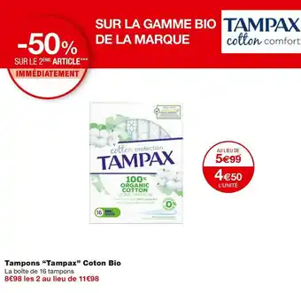 Monoprix Tampons Coton Bio offre