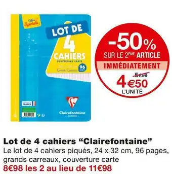 Monoprix Lot de 4 cahiers offre