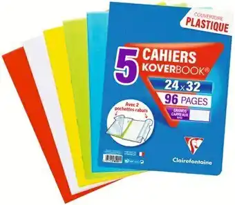 Monoprix Lot de 5 cahiers koverbook 96 pages 24 x 32 cm offre