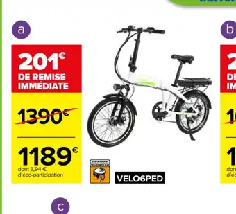Carrefour Velo pliant a assistance electrique offre