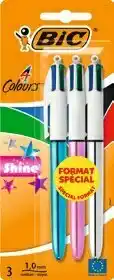 Monoprix Stylos-bille 4 couleurs shine offre