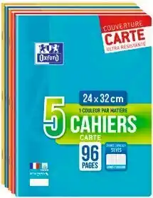 Monoprix Lot de 5 cahiers 96 pages 24 x 32 cm offre