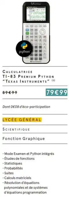 Calculatrice TI-83 premium python