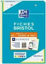 Monoprix Bloc fiches bristol colorées offre