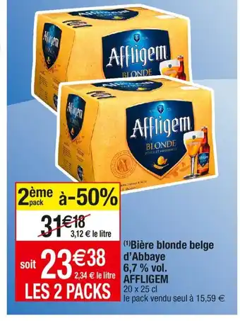 Cora x Carrefour Bière blonde belge d'Abbaye 6,7 % vol Affligem offre