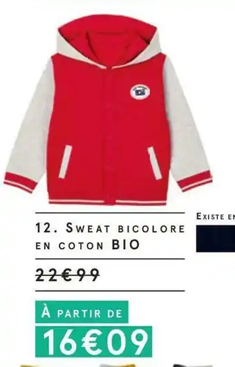 Monoprix Sweat bicolore en coton bio offre