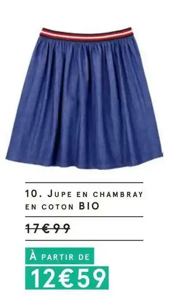 Monoprix Jupe en chambray en coton offre