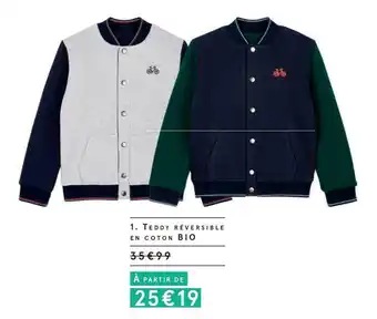Monoprix Teddy réversible en coton bio offre