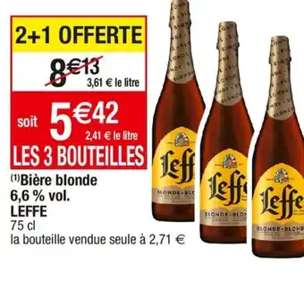 Cora x Carrefour Bière blonde 6,6% vol. Leffe offre