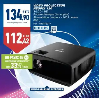 Bureau Vallée Philips vidéo projecteur neopix 120 offre