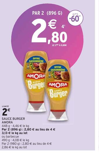 Intermarché Amora sauce burger offre