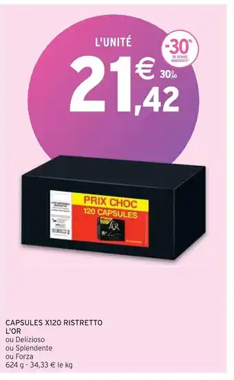 Intermarché L'or capsules x120 ristretto offre