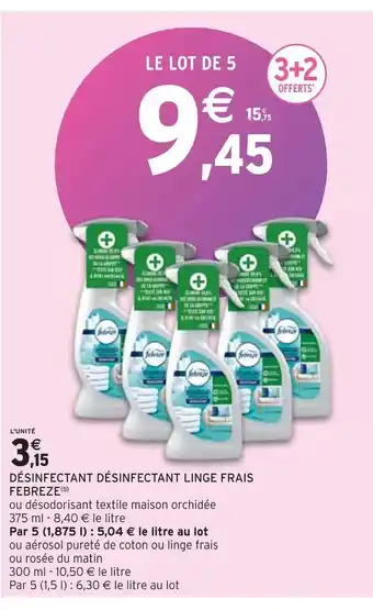 Intermarché Febreze désinfectant désinfectant linge frais (b) offre