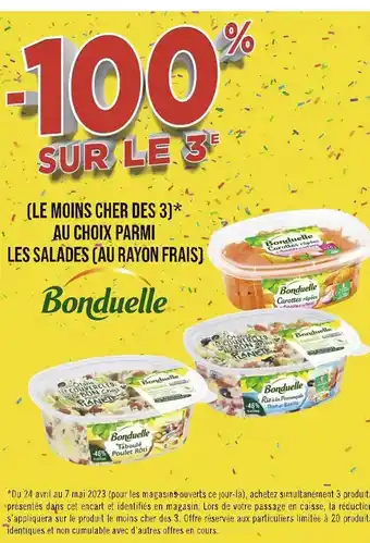 Bonduelle -100% sur le 3e au choix parmi les salades bonduelle
