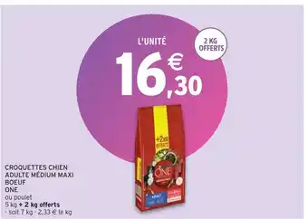 Intermarché Purina one croquettes chien adulte médium maxi boeuf one offre