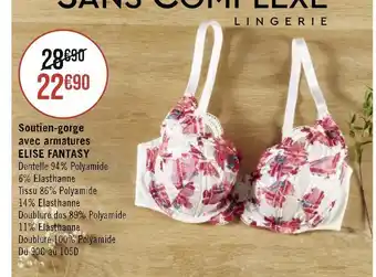 Sans complexe lingerie soutien-gorge avec armatures elise fantasy