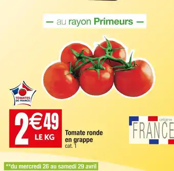 Cora x Carrefour Tomate ronde en grappe offre