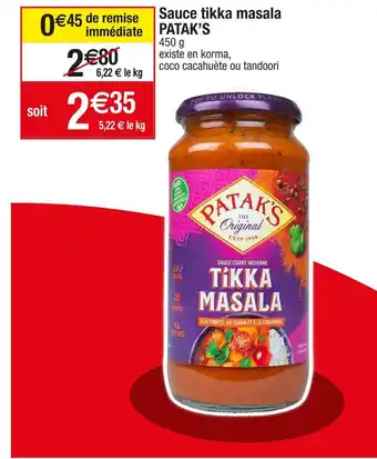 Patak’s sauce tikka masala