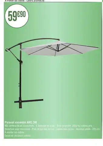 Parasol excentré arc 3m