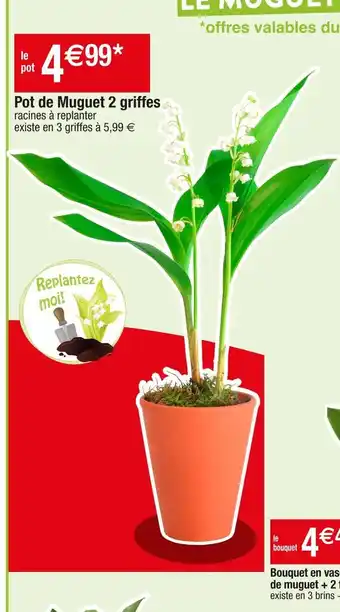 Cora x Carrefour Pot de muguet 2 griffes offre