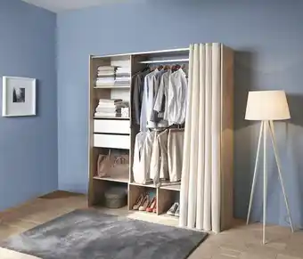 Brico Dépôt Dressing imitation chêne clair avec rideau - h.200 cm offre