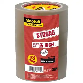 Carrefour Scotch lot de 3 adhésifs d'emballage 50 m x 48 mm offre