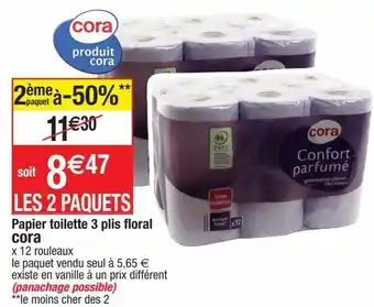 Cora x Carrefour Papier toilette cora offre