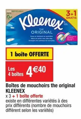 Cora x Carrefour Mouchoir kleenex offre