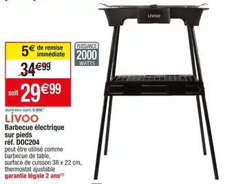 Cora x Carrefour Livoo barbecue électrique sur pieds réf. doc204 offre