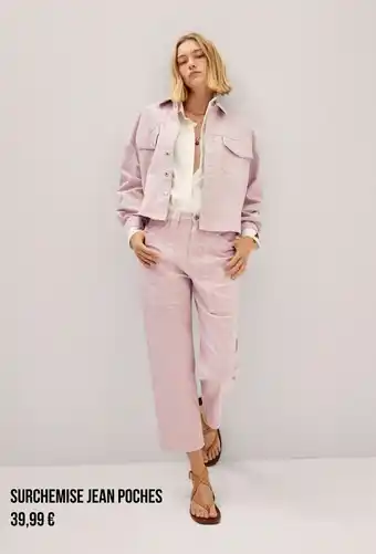 Surchemise jean poches